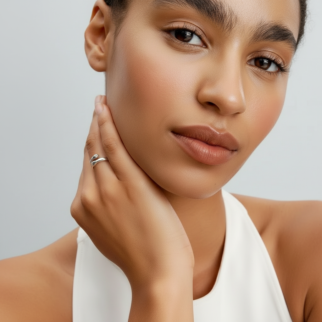 Silberner Kuschelring mit persönlicher Karte – perfektes Geschenk für die Mutter