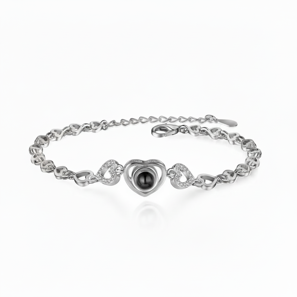 Herzförmiges Fotoarmband