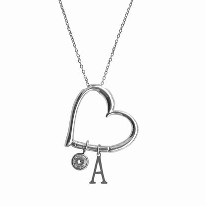 Hartketting met initialen & Echte Roos - Gepersonaliseerde