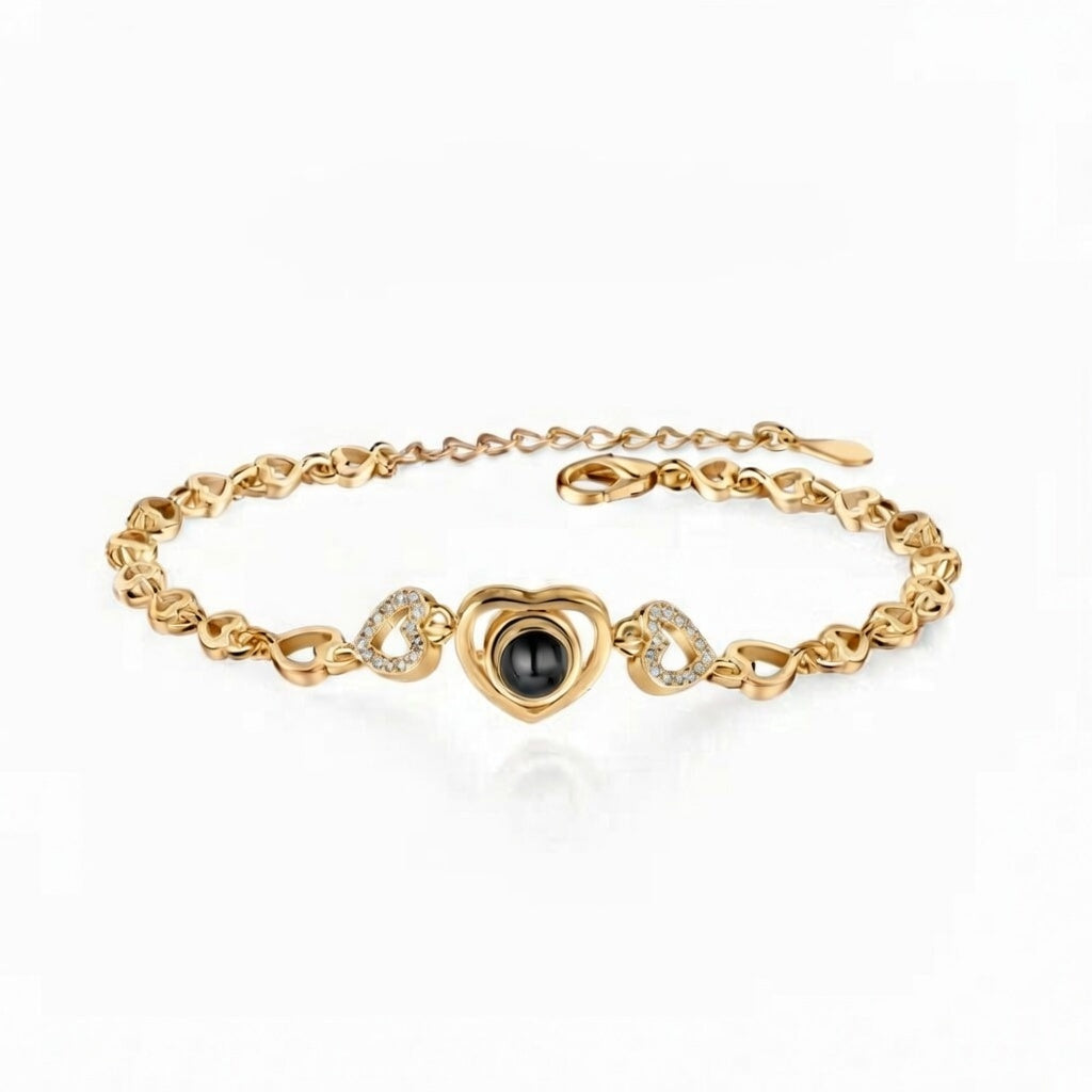 Herzförmiges Fotoarmband